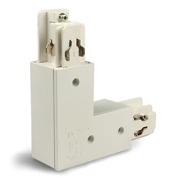 3-Phasen Classic L-Verbinder N-Leiter außen, Schutzleiter innen, weiß