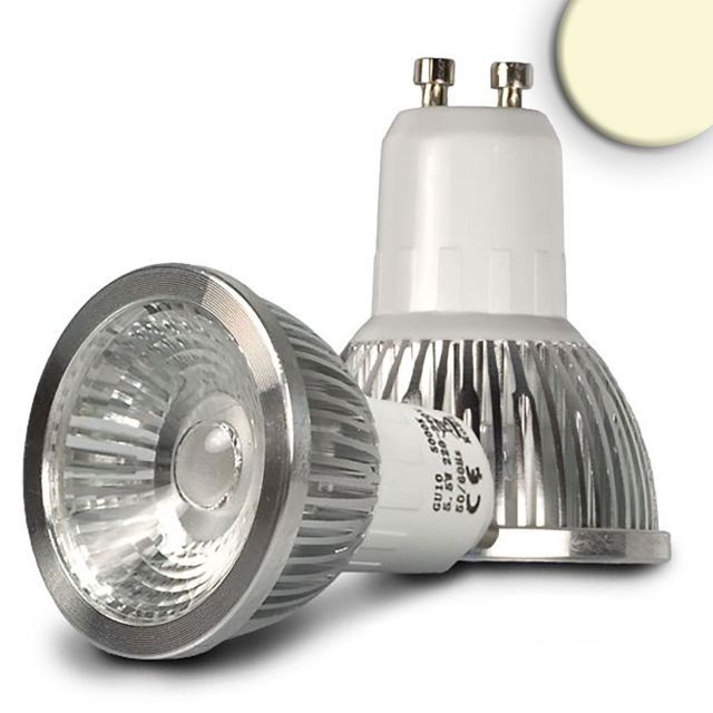 Ampoule LED GU10 5,5 W COB, 70°, blanc chaud, dimmable
