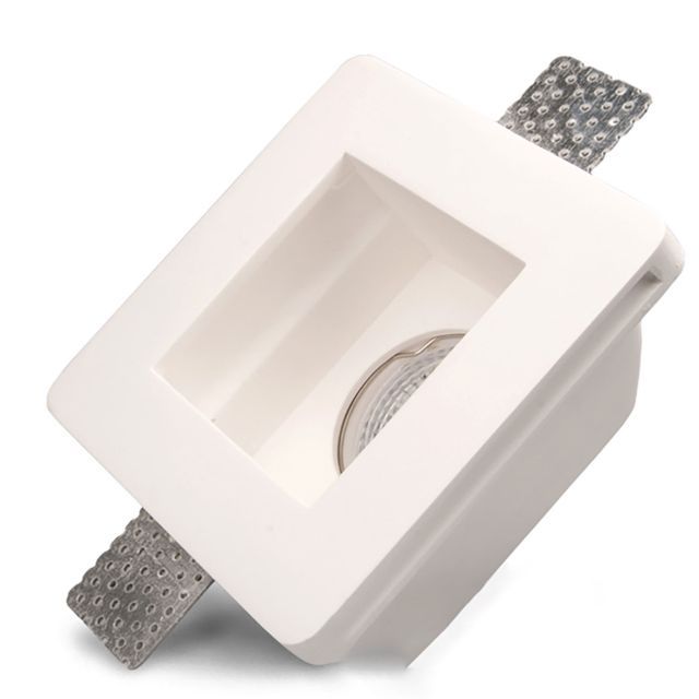 Gips Einbaustrahler für GU10/MR16 Spots, rückversetzt, weiß