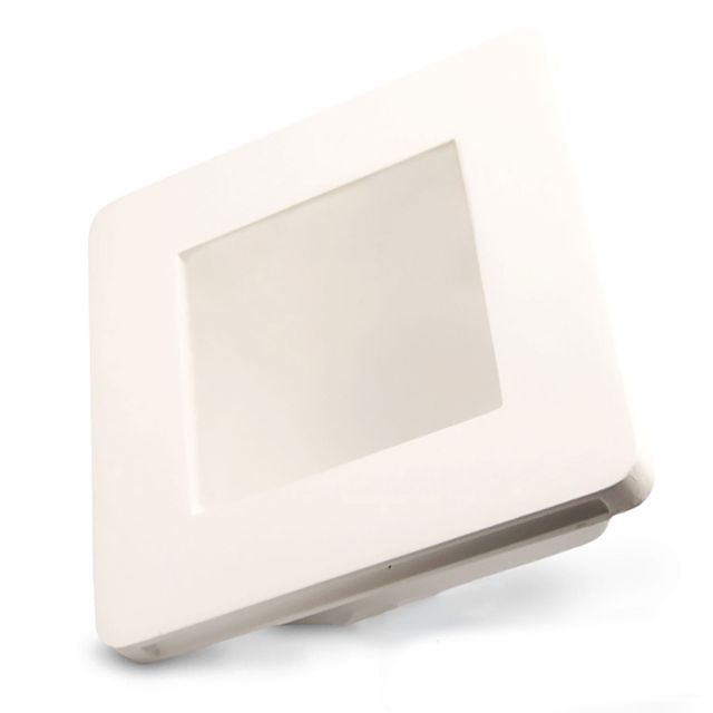 Gips Einbaustrahler für GU10/MR16 Spots, mit Glas satin, rückversetzt, weiß