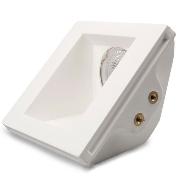 Gips Einbaustrahler für GU10/MR16 Spots, rückversetzt, asymmetrisch, weiß