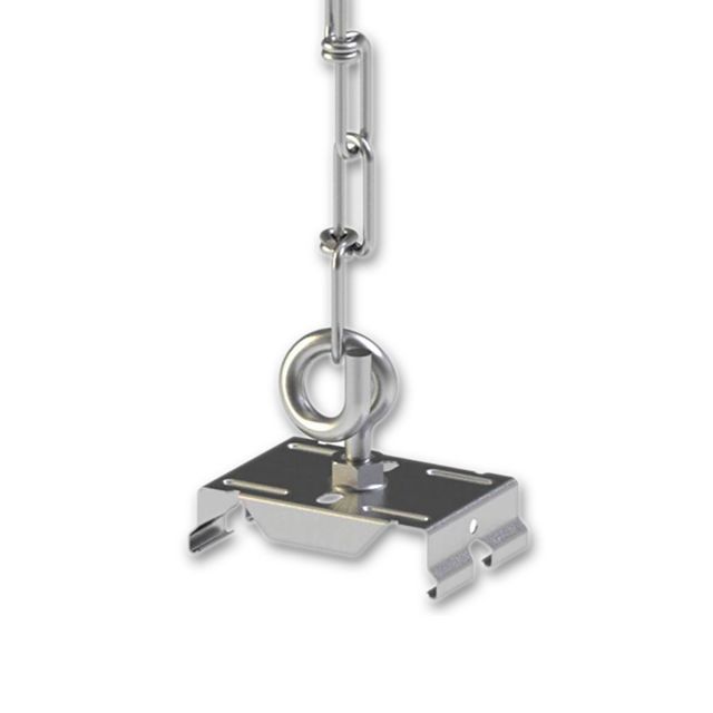 Sistema lineare a LED FastFix R, catena in acciaio da 2m con gancio e clip di montaggio