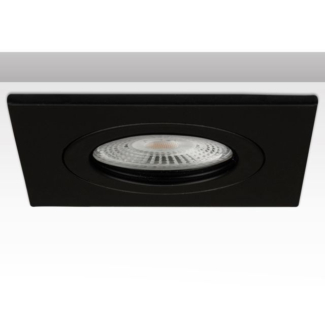 Einbaurahmen eckig, Loch 58mm, Alu schwarz, für GU10/MR16 Spots