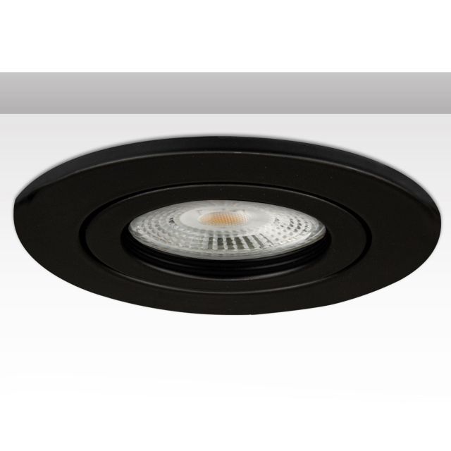 Einbaurahmen rund, Loch 72mm, Alu schwarz, für GU10/MR16 Spots