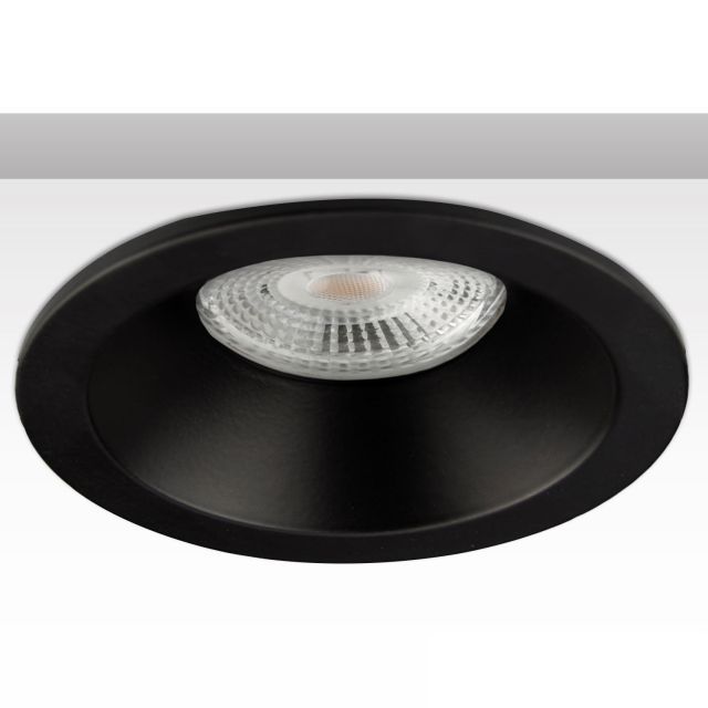 Einbaurahmen rund mit Glaslinse, Loch 72mm, schwarz, für GU10/MR16 Spots