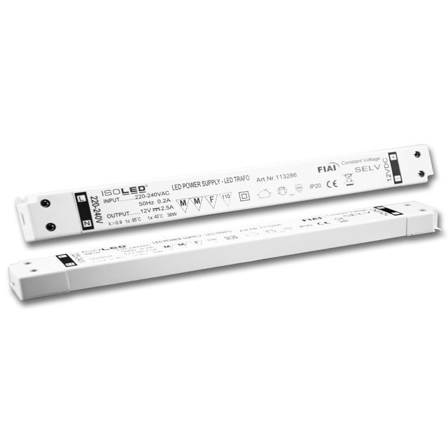 LED Trafo 12V/DC, 0-30W, SELV, ultraflach, ultraschmal