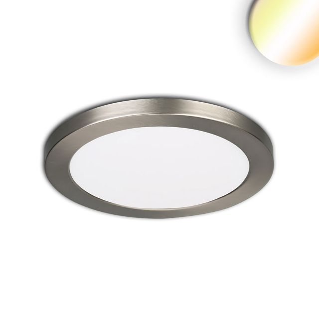 LED Aufbau/Einbauleuchte Slim Flex, 6W, nickel gebürstet, ColorSwitch 3000|3500|4000K