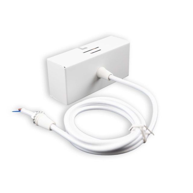 Deckenbaldachin eckig weiß inkl. 2-poliges Stoffkabel 1,5m mit Gegenverschraubung