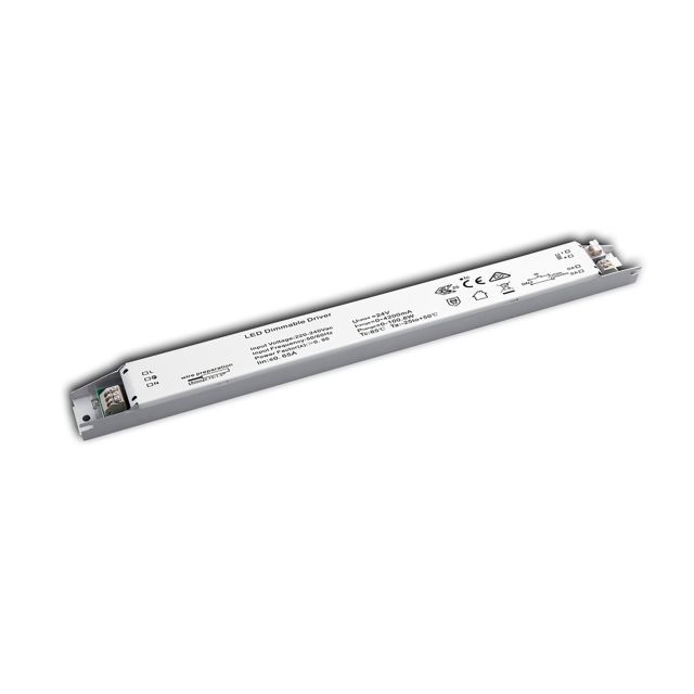 LED PWM-Leuchten-Trafo 24V/DC, 0-100W, Push/DALI dimmbar, flach, schmal