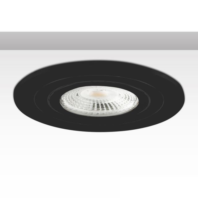 Einbaurahmen rund, Loch 68mm, Alu schwarz, für GU10/MR16 Spots