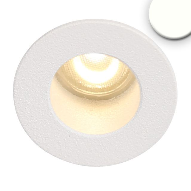 LED Einbauleuchte MiniAMP weiß, 1W, 24V DC, neutralweiß, rückversetzt, dimmbar