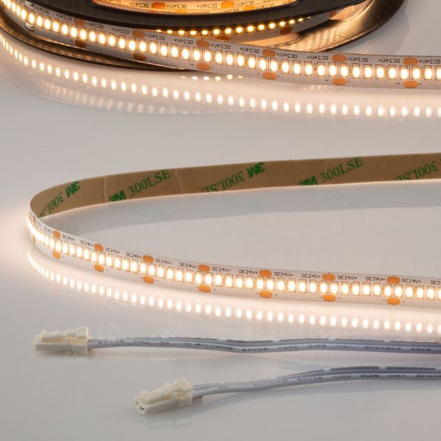 LED CRI930 MiniAMP Flexband, 24V DC, 6W, IP20, 3000K, 500cm, beids. 30cm Kabel + maleAMP, 300 LED/m