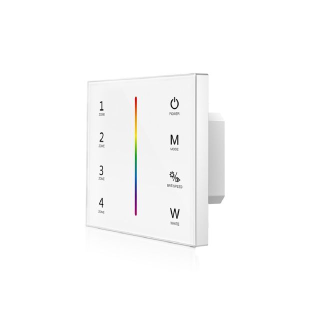 Sys-Pro RGB+W 4 Zonen Einbau-Touch-Fernbedienung + DMX Output, weiß, 230V