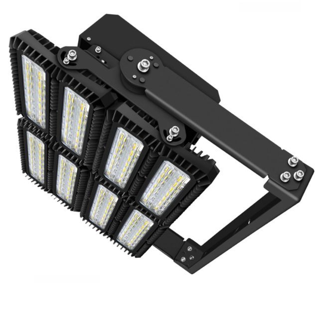 LED Flutlichtanlage 900W, 130x25°, 4 Module (Lichtpunkte), 1-10V dimmbar, 4000K, IP66 (ext. Trafo)