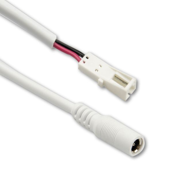 Adapter Rundstecker Female auf MiniAmp Female-Buchse, 10cm, weiß