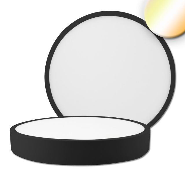 LED Deckenleuchte PRO schwarz, 30W, rund, 300mm, ColorSwitch 2700K|3000K|4000K, dimmbar