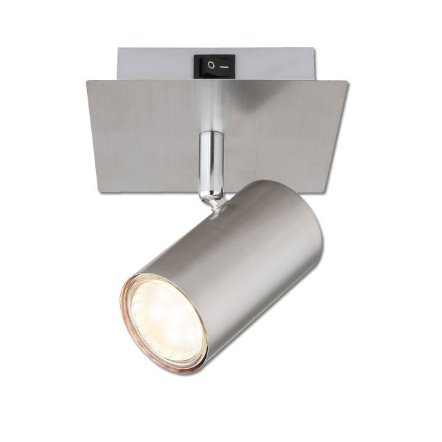 Wandleuchte nickel matt, mit Schalter, 1xGU10 Fassung, exkl. Leuchtmittel