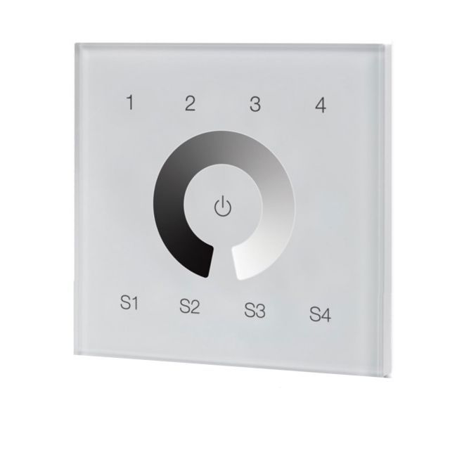 DALI 4 Gruppen / 4 Szenen Einbau-Touch Master-Dimmer, weiß, 230V AC oder DALI-Bus Spannung
