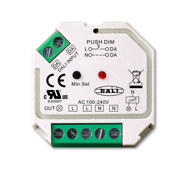 DALI-2 DT6 / Push Dimmer a taglio di fase per lampadine/trasformatori dimmerabili a 230V, 400VA