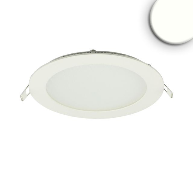 LED Downlight, 12W, rund, ultraflach, blendungsreduziert, weiß, neutralweiß, dimmbar CRI90