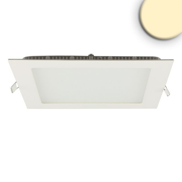 Downlight LED, 15W, carré, ultra plat, éblouissement réduit, blanc, blanc chaud, dimmable CRI90