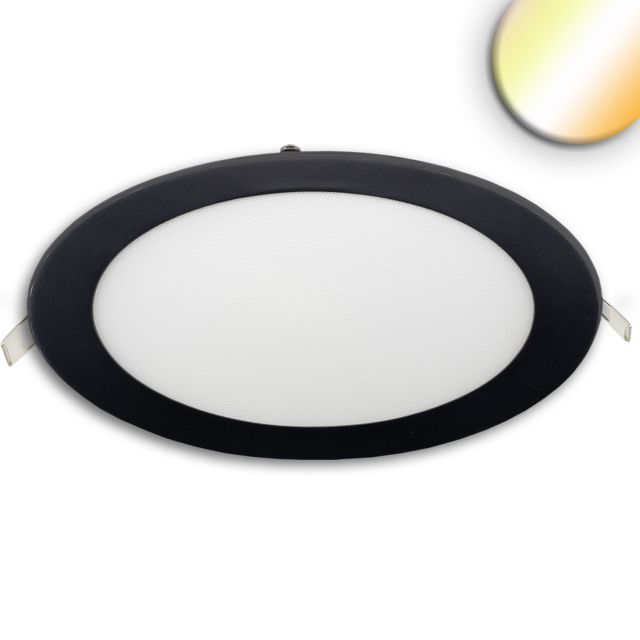 LED Downlight, 24W, rund ultraflach schwarz, 300mm, ColorSwitch 3000|3500|4000K, dimmbar