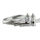 Seilabhängung (4 Stk) mit Deckenverschraubung und Gegenstück mit Rutschklemme inkl. Stahlseile 1,5m