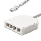 MiniAMP 4-fach Verteiler (1 male-Stecker an 4 female-Buchsen), 30cm, 2-polig, weiß, max. 3,5A