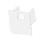 Endkappe EC221 weiß für LED Fliesenprofil UP10, mit Kabeldurchführung