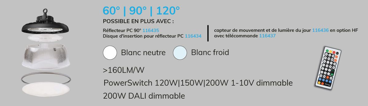 Armatures LED pour halls Gamme FL