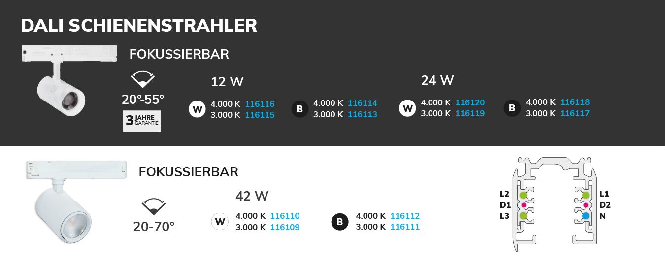 DALI HV LED Schienenstrahler